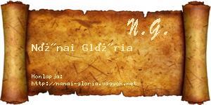 Nánai Glória névjegykártya